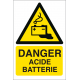 Danger acide batterie
