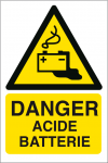 Danger acide batterie