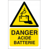Danger acide batterie