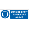 Zone de bruit supérieur à 85 dB