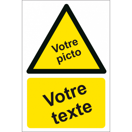 Personnaliser pictogramme Danger avec texte (portrait)