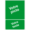 Personnaliser pictogramme Evacuation/Secours avec texte (portrait)
