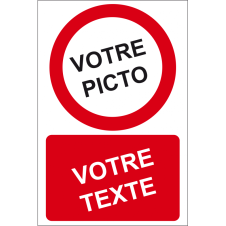 Personnaliser pictogramme Interdiction avec texte (portrait)