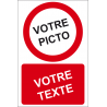 Personnaliser pictogramme Interdiction avec texte (portrait)