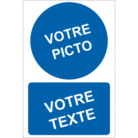 Personnaliser pictogramme Obligation avec texte (portrait)