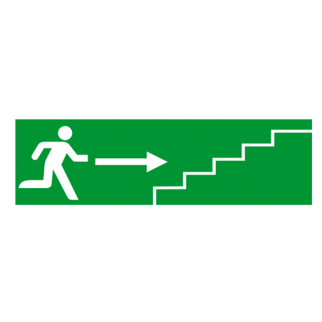 Sortie de secours flèche droite escalier 1