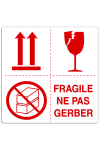 Etiquette multisymbole "Fragile ne pas gerber"
